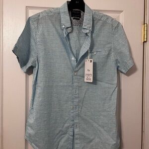 Denim & Flower Light Blue Short Sleeve Button-Down Shirt
